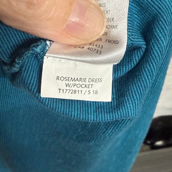 Toad & Co Teal Rosemarie Dress Medium - Picture 4 of 7